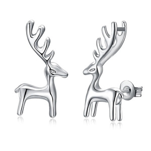 Orecchini a Perno con Corna di Cervo per Donne, Design Animale Festivo, Gioielli alla Moda - Product Image 5