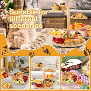 ชั้นวางผลไม้และขนมหวานแบบไม้เรียบง่ายหลายชั้นสำหรับใช้ในบ้าน อเนกประสงค์และถอดประกอบได้ - Product Image 2