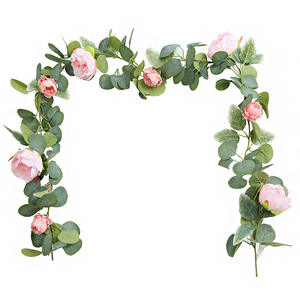 <span class=keywords><strong>หวาย</strong></span>ดอกโบตั๋นเทียม1.8เมตร<span class=keywords><strong>โต๊ะ</strong></span>รับประทานอาหารที่บ้านพื้นหลังตกแต่งใบยูคาลิปตัสจำลองพืชสีเขียวจำลอง - Product Image 4