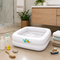 Baignoire gonflable carrée pour bébé, légère et portable en PVC, pour douche de bébé, vente en gros