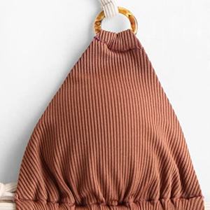 Traje de Baño Bikini Personalizado para Mujer Talla Grande 2024 con Estampado de Leopardo, Sujetador Push-Up, Material Spandex/Poliéster - Product Image 3