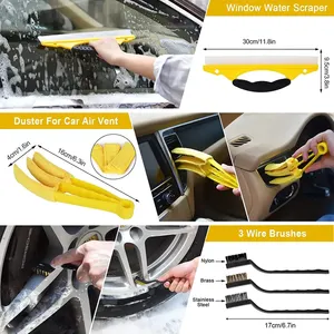 20 Pcs Car Cleaning Tools Kit Auto Detailing Brush Drill Clean Brush Sets For Car Washing