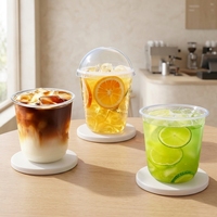 Gobelet en PLA biodégradable personnalisé ZFCUP, écologique, jetable, en forme de U, avec couvercles