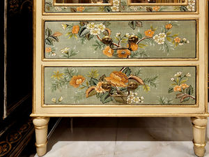 Витрина Yip's LD-2210-2142 из массива дерева, ручной работы, в стиле середины века, с ручной росписью цветочным узором, 2 ящика - Product Image 5