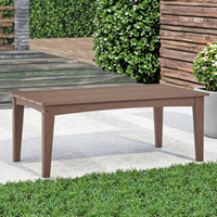Table de café rectangulaire d'extérieur en polybois HDPE de qualité commerciale, résistante à l'eau et aux UV, robuste, pour salle de sport, hôpital, parc