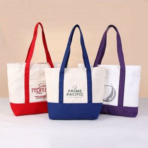 Sac fourre-tout en toile de coton structuré XL personnalisé avec logo de marque, ouvert en haut, robuste, promotionnel, sportif, pour le bateau, avec poignées contrastées - Product Image 1