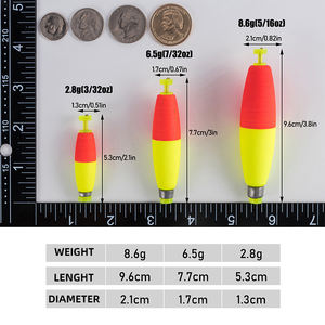 Flotteurs lestés pour la pêche, forme cigare, en mousse EVA, flotteurs de pêche à clipser pour crappie, bluegill, panfish, truite, poisson-chat, bar - Product Image 4