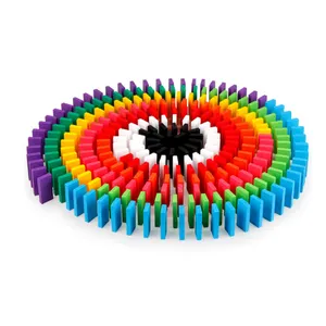 FQ vendita di marca 120 pz colorato in legno personalizzato <span class=keywords><strong>blocchi</strong></span> educativi giocattoli set capretto domino casi gioco giocattolo domino tavoli domino set - Product Image 1