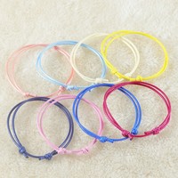 Bracelet en cordon ciré promotionnel pas cher, fait main, réglable, étanche, chaîne de bracelet en cordon ciré Zooying