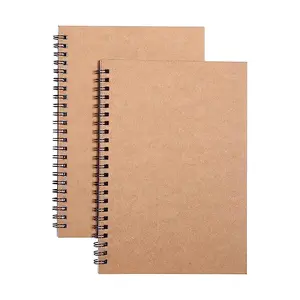 A6 A5 A4A3サイズクラフト紙スパイラルノートブックプロフェッショナルカスタム印刷シンプルノートブック