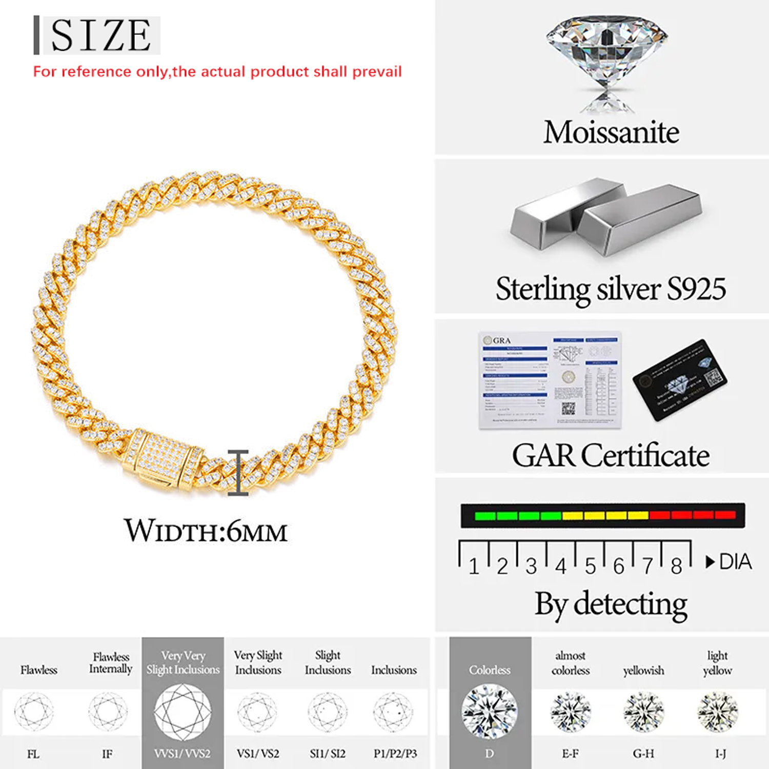 6mm-gold-1 row stone