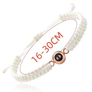 Bracelet de projection <span class=keywords><strong>photo</strong></span> personnalisé en vente chaude, acier inoxydable, fait à la main, corde tressée colorée, réglable, je t'aime, bracelets de <span class=keywords><strong>couple</strong></span> - Product Image 2
