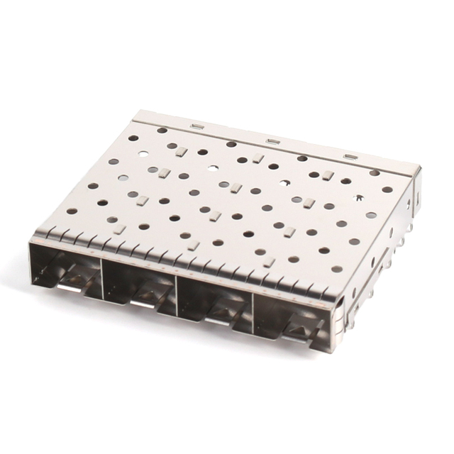 U77-A4110-1001 1 to 4 SFP Connectors With Metal EMI Pipe Press-Fit Type 1X4 Port SFP CAGE Connector