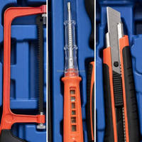 Ensemble d'outils à main professionnels, marteau, scie à métaux, pinces, tournevis à cliquet, clé hexagonale, kit d'outils de réparation à domicile personnalisé OEM ODM