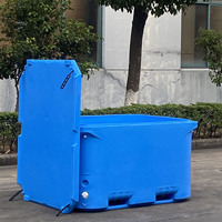 Bac isotherme 660L pour marché de poissons, bac de transport grande capacité pour poissons vivants, idéal pour la présentation, le stockage et le commerce