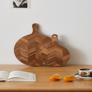 现代时尚批发工厂定制厨房棋盘式木制切菜板套装 - Product Image 3