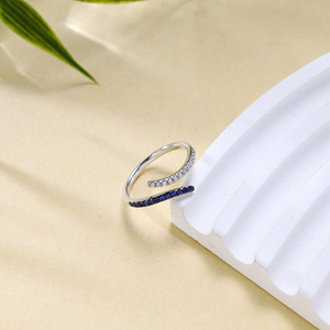 Anillos de Compromiso Clásicos de Oro Sólido de 14K con Zafiro y Baño de Rodio para Mujer, Joyería de Lujo Personalizada para Fiestas - Product Image 3