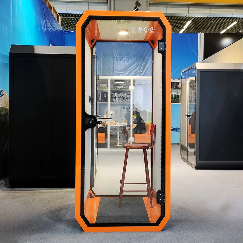 Installazione facile cabina video in schiuma acustica insonorizzante per una persona pod da studio insonorizzato