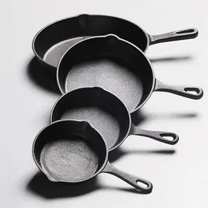 Nuovo 14/16/20cm Set di pentole in ghisa Mini tonde antiaderente in ghisa padella Set padella per cucina