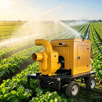 Pompe à eau centrifuge mobile portable sur remorque, pompe diesel pour l'irrigation agricole, à vendre