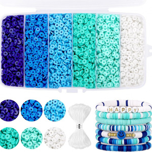 Perles en argile polymère de 6 couleurs, perles rondes de 6mm, pour bracelets, colliers, fabrication de bijoux, fournitures artisanales - Product Image 2