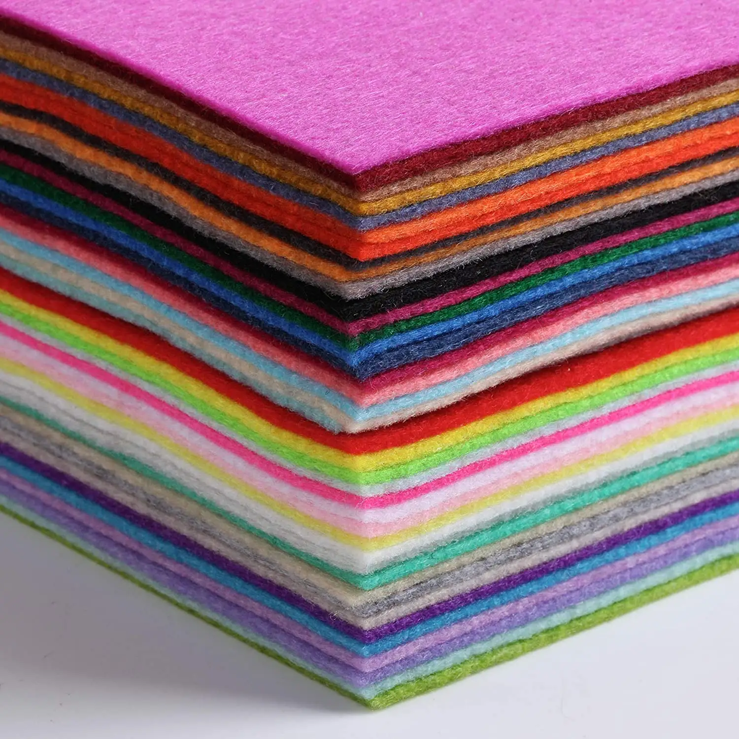 40 paket 4x4 inç çeşitli renkler keçe kağıt baskılı Glitter yumuşak 1MM yün kumaş keçe levhalar DIY dikiş zanaat Patchwork