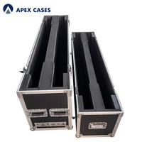 APEX CASES OEM 55" Heavy Duty Storage Dual Screen LED LCD Plasma Flight Case 3-Year Warranty Heavy Duty Castors Fireproof Lining