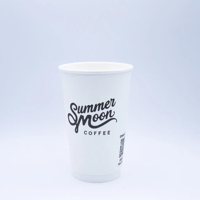 Gelas Kertas Kopi Biodegradable Sekali Pakai dengan Logo Printer Kustom untuk Minuman Panas Grosir