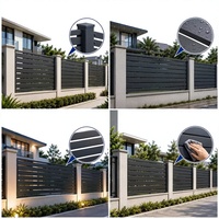 Panneau de clôture moderne en aluminium à persiennes horizontales, taille personnalisée, pour jardin et patio extérieur