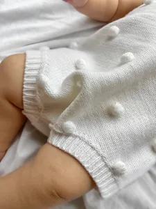 Summer 100% Organic Cotton Baby Rompers Baby Girl Strap Cropped Clothes Knitted Baby Jumpsuit Romper