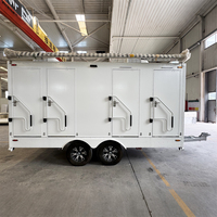 Remorque de douche et toilettes extérieures portables en acier avec panneaux isolés – Unité de salle de bain durable pour événements, camping et chantiers