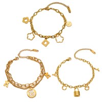 Edelstahl-Armband Hohlblumen-Anhänger-Armreif Mode-Schmuck für Damen-Armbänder und -Bangles