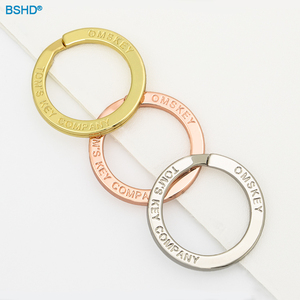 定制不锈钢压花品牌标志平钥匙圈开口扣环圈钥匙圈皮革工艺DIY配件 - Product Image 4