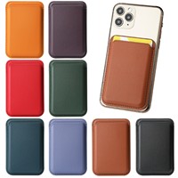 Casing ponsel kulit PU Magnet kuat magnetis trendi tempat kartu Organizer dompet untuk iPhone Magsafe