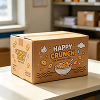 Boîte en carton ondulé personnalisée pour céréales végétales, imprimée offset, en papier d'avoine, expédition rapide en 72h, recyclable