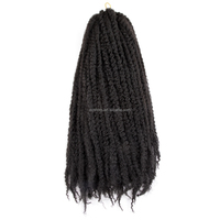 Estensioni per Capelli Sintetiche Afro Kinky Curly Dreadlocks Crochet Marley Twist in Fibra Resistente al Calore