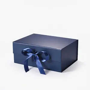 Caixa de presente de papel personalizada de marca de design própria, caixas de presente de marca com fechamento de fita, atacado, caixa de presente magnética