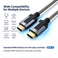 Câble HDMI 2.1 Fibre Optique Ultra HD 8K Mâle-Mâle Plaqué Or avec Gaine PVC 48 Gbit/s 60 Hz pour TV, Moniteur, Projecteur, Lecteur DVD, Jeux