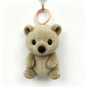 Porte-clés en peluche quokka beige personnalisé, mini porte-clés en peluche quokka assis, adorable porte-clés en peluche quokka, cadeau - Product Image 5