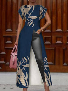 Europa e Stati Uniti nuovo estate temperamento pendolare abito lungo sotto la diffusione della forchetta mezza vita pullover donna - Product Image 2