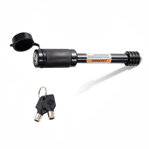 Cerraduras de enganche de remolque de acero al carbono con recubrimiento electroforético negro, pasador de <span class=keywords><strong>5</strong></span>/8 pulgadas, antirrobo para remolques, camiones, portabicicletas, con 2 llaves - Product Image 2