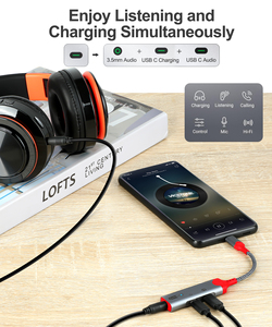 Bộ chuyển đổi tai nghe sarafox K13 Type-<span class=keywords><strong>C</strong></span> sang 3.5mm sạ<span class=keywords><strong>c</strong></span> nhanh 2in1 pd60w Bộ chuyển đổi tai nghe âm thanh AUX 32bit/384kHz cho iPad Samsung - Product Image 4