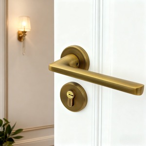 Nueva Cerradura de <span class=keywords><strong>Puerta</strong></span> Amarilla Minimalista China de Estilo Vintage, de Aleación de Zinc, con Manija Silenciosa, para Hogar, Dormitorio, Comercial - Product Image 5