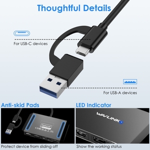 Bùng nổ mô hình Wavlink WL-UG69DH2 Màn hình Kép USB + Type-C để kép 4K HD hiển thị cổng adapter Splitter - Product Image 6