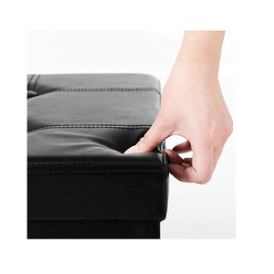 Rangement en cuir Pliable Repose-pieds Pour Banc Coffre De Rangement Repose-pieds <span class=keywords><strong>Table</strong></span> Basse Rembourré Tabouret De Rangement - Product Image 3