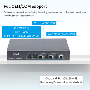 HiOSO HA7302CS con Módulos PON 2PON EPON OLT, Equipo de Fibra Óptica de Tamaño Mini FTTH, RJ45 FTTx, 2 Puertos de Enlace Ascendente de 1000M - Product Image 4