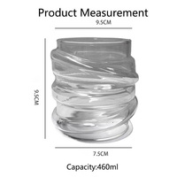 460ml Spirale Twist Wave Glazen Bekerglas Hoog Borosilicaat Onregelmatige Rimpel IJs Koffie Tumbler Transparant Water Sap Whisky Glaswerk
