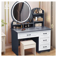 Coiffeuse moderne en verre avec miroir à led Coiffeuse en bois pour maquillage