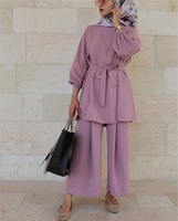 Ensemble de robe musulmane turque Abaya de Dubaï de taille 4XL Plus, robe à deux pièces pour femmes, haut et pantalon, tenues ethniques islamiques
