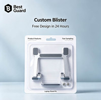 Embalaje minorista personalizado tipo blister para soporte de portátil, blíster transparente de PET para exhibición minorista de accesorios de computadora